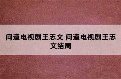 问道电视剧王志文 问道电视剧王志文结局